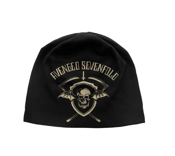 Avenged Sevenfold Beanie Hat Cap death bat Shield logo Official Black jersey One Size