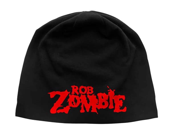 Rob Zombie Beanie Hat Logo Official Black Unisex Jersey Print One Size