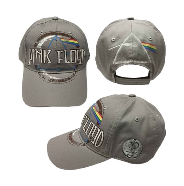 Pink Floyd Baseball Cap Dark Side Of The Moon Album Distressed Grey Strapback One Size