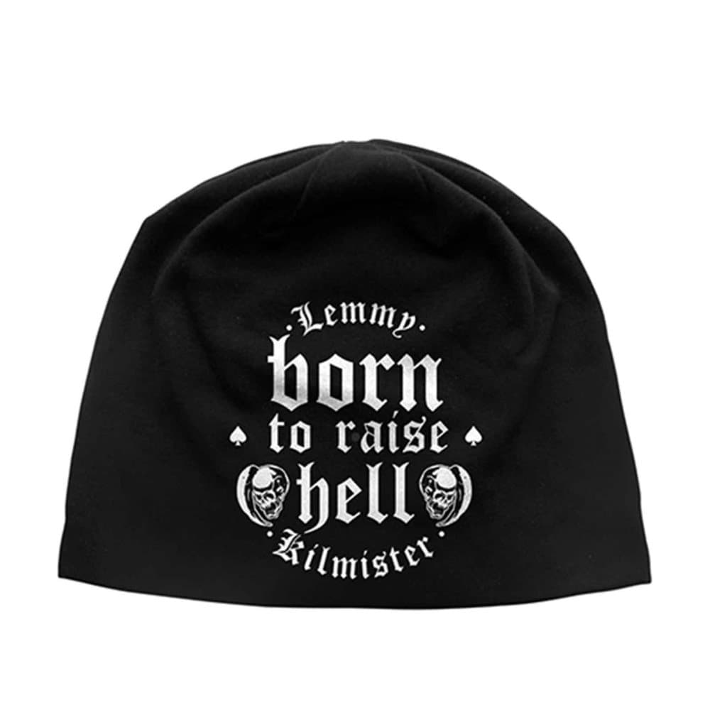 Lemmy Beanie Hat Born To Raise Hell Official Black Jersey Print One Size