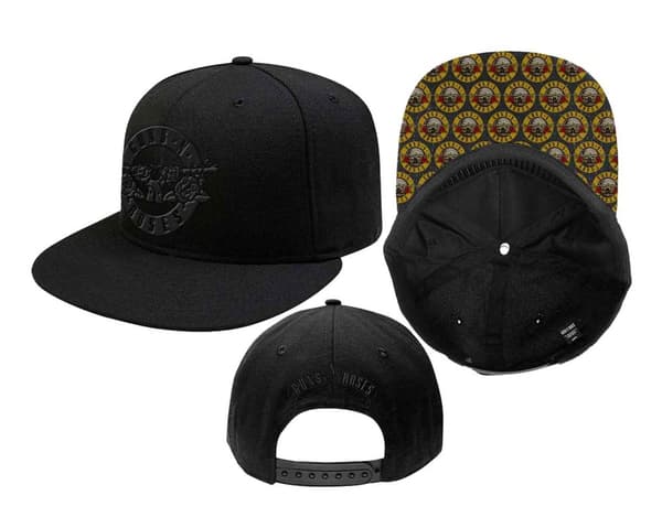 Guns N Roses Baseball Cap Classic  Band Logo Brim Print Official Black Snapback One Size