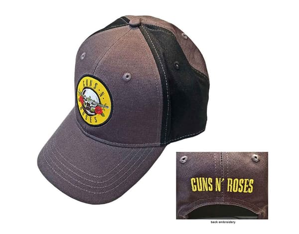 Guns N Roses Baseball Cap Circle Band Logo Official 2 Tone Grey Strapback One Size