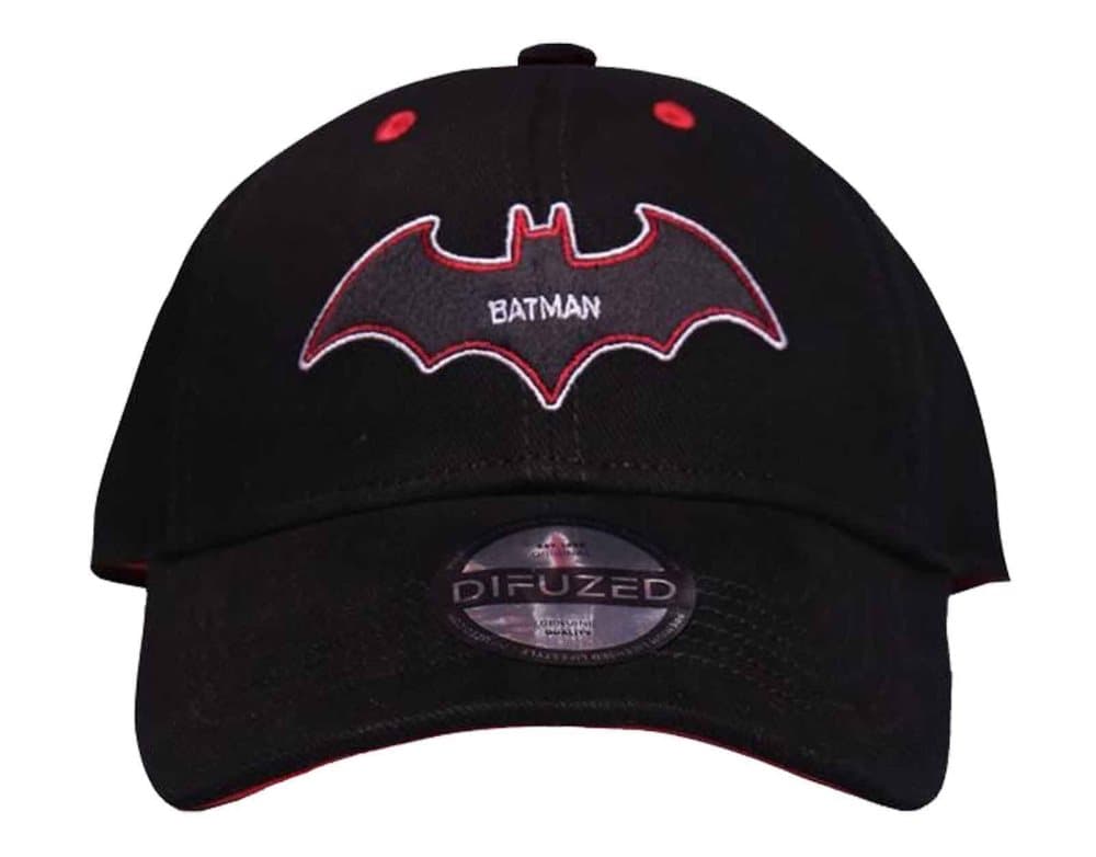 Batman Baseball Cap Dark Knight Black & Red Logo Official Black Curved Bill One Size