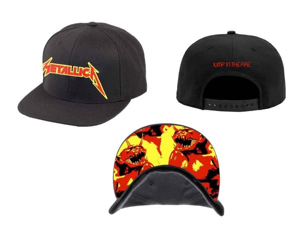 Metallica Baseball Cap Jump In The Fire Band Logo Official Black Snapback One Size