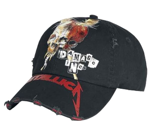 Metallica Baseball Cap Damage Inc Logo Frayed Brim Official Black Snapback One Size