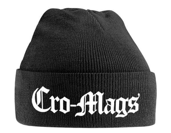 Cro-Mags Beanie Hat White Band Logo Official Black One Size