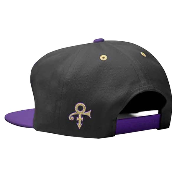 Prince Baseball Cap Gold Logo & Symbol Official Black & Purple Unisex One Size