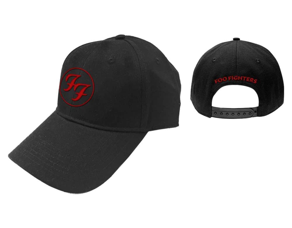 Foo Fighters Baseball Cap Red Circle Band Logo Official Black Snapback One Size