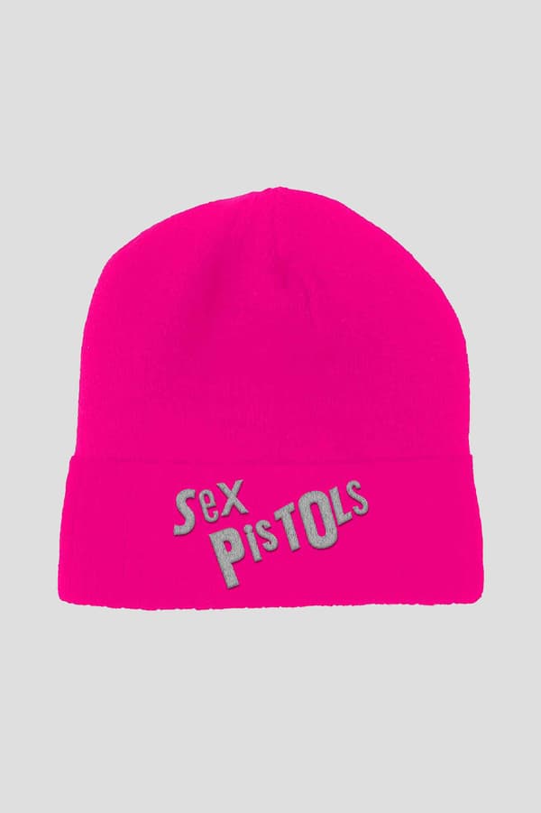 Sex Pistols Beanie Hat Classic Band Logo Official PUNK Fluorescent Pink One Size