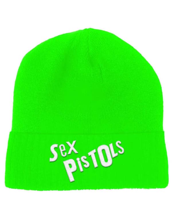 Sex Pistols Beanie Hat Classic Band Logo Official PUNK Fluorescent Green One Size