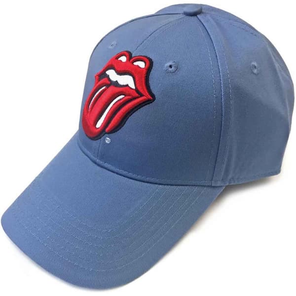 The Rolling Stones Baseball Cap Classic Tongue Band Logo Denim Blue Strapback One Size