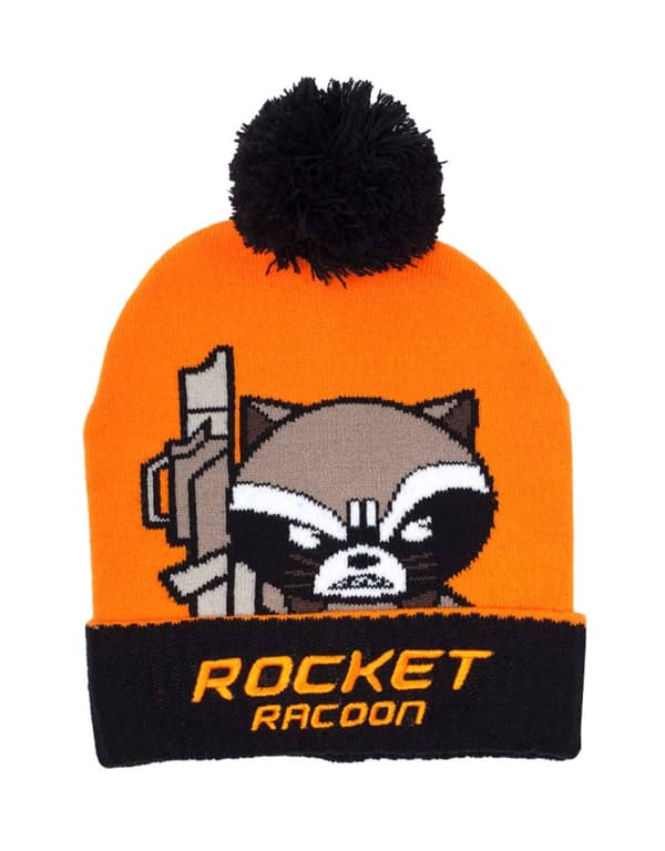 Guardians of the Galaxy Beanie Hat Racoon Kawaii Art Official Marvel Orange One Size