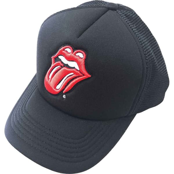 The Rolling Stones Baseball Cap Classic Tongue Official Black Mesh Trucker One Size