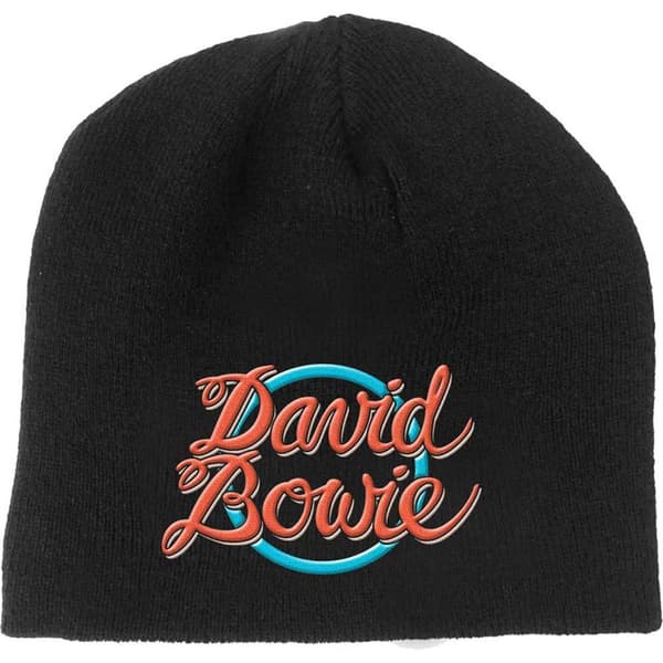 David Bowie Beanie Hat 1978 World Tour Logo Official Black One Size