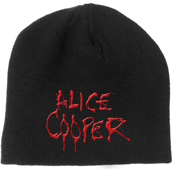 Alice Cooper Beanie Hat Dripping Band Logo Schools Out Official Black One Size