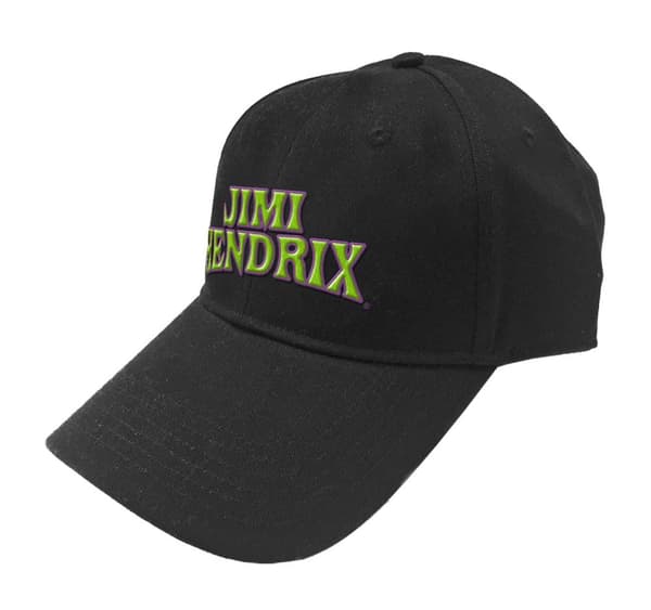 Jimi Hendrix Baseball Cap Arched 3D Logo Official Black Strapback One Size