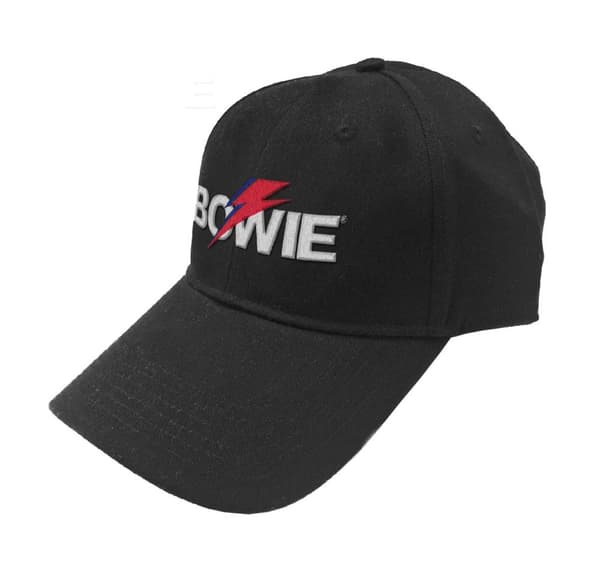 David Bowie Baseball Cap Aladdin Sane Bolt Logo Official Black Strapback One Size