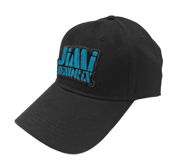 Jimi Hendrix Baseball Cap Blue Stencil Logo Official Black Strapback One Size