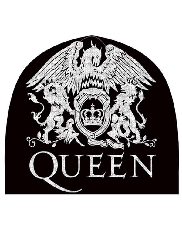 Queen Beanie Hat Classic Crest Metal Band Logo Official Mens Black One Size One Size