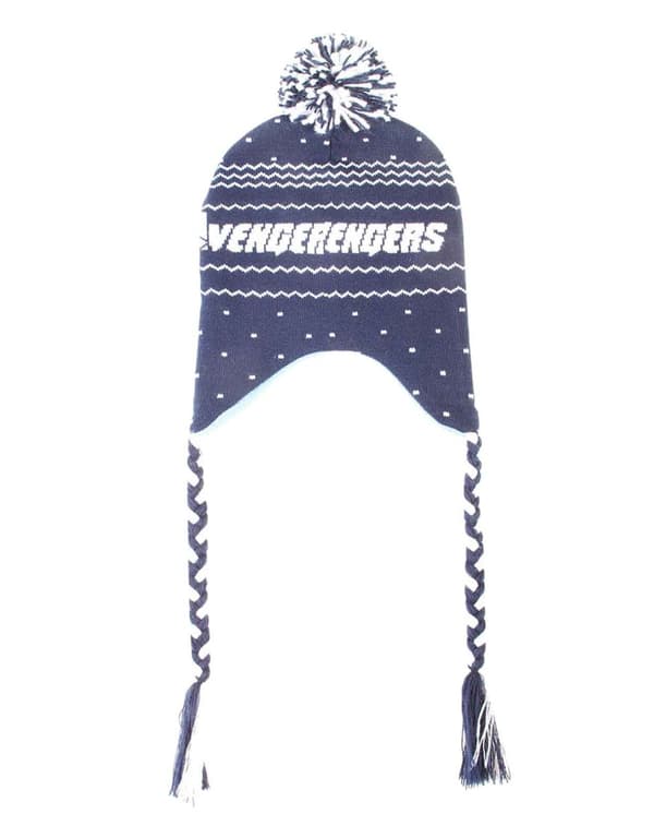 Avengers Beanie Laplander Hat Logo Christmas Official Marvel Blue Unisex One Size