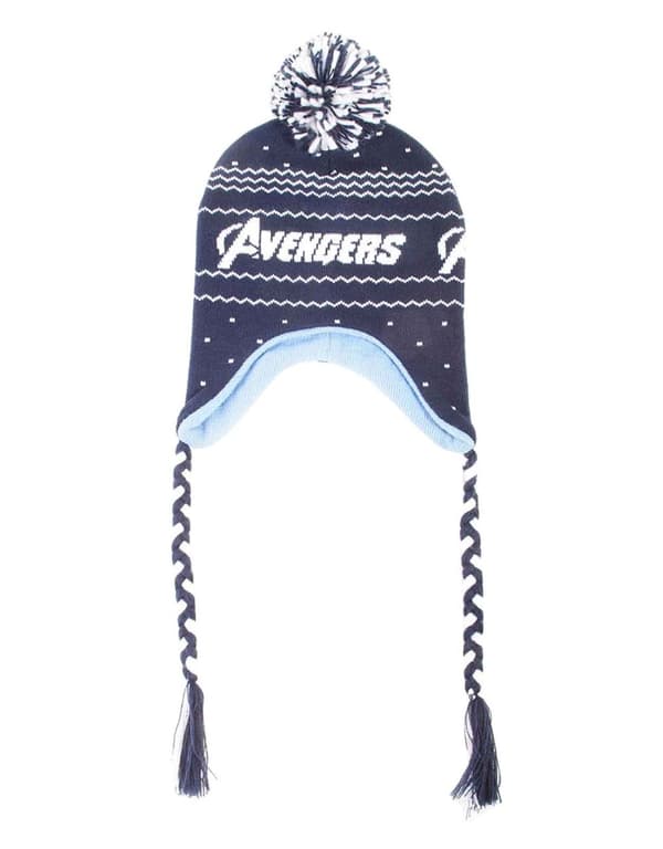 Avengers Beanie Laplander Hat Logo Christmas Official Marvel Blue Unisex One Size