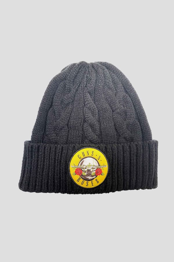 Guns N Roses Beanie Hat Classic Band Logo Cable Knit Official Unisex One Size
