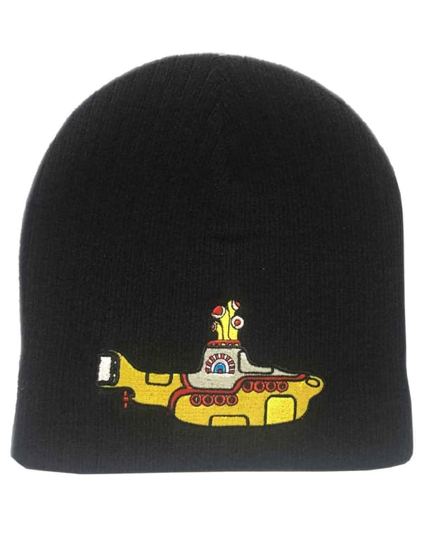 The Beatles Beanie Hat Yellow Submarine Logo Official Black Unisex One Size