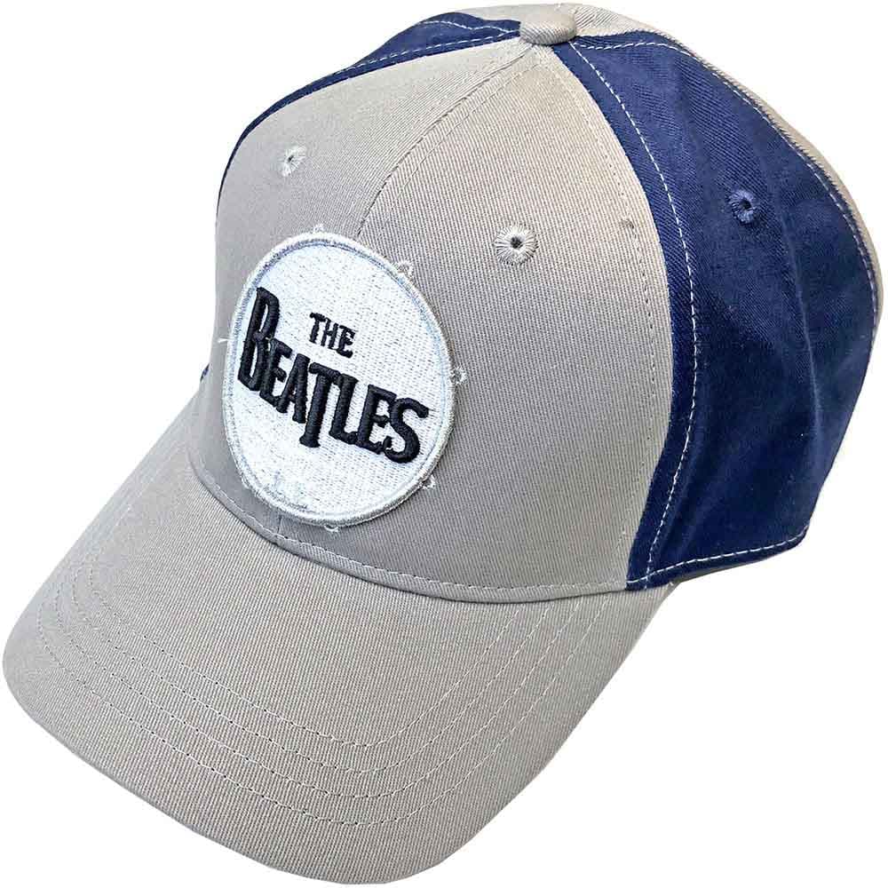 The Beatles Baseball Cap Drum Band Logo Official 2 Tone Grey Blue Strapback One Size