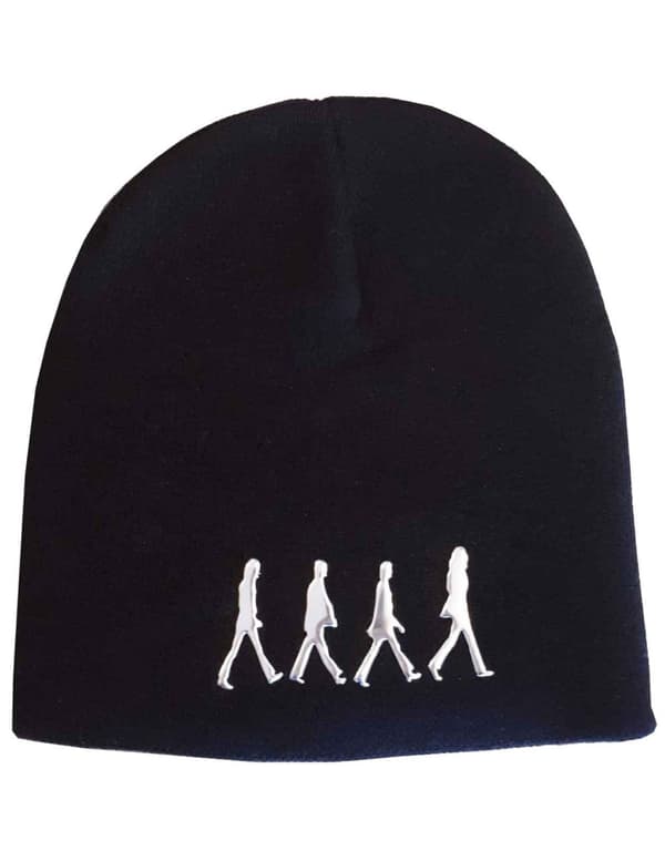The Beatles Beanie Hat Abbey Road Sonic Silver Logo Official Black One Size