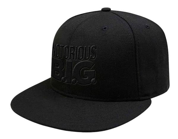 Biggie Smalls Baseball Cap Black on Black Logo Official Black Snapback One Size