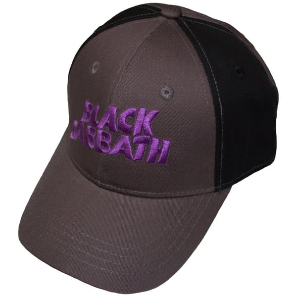 Black Sabbath Baseball Cap Classic Wavy Band Logo Official 2 Tone Grey Strapback One Size