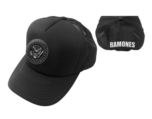 Ramones Baseball Cap Presidential Seal Band Logo Official Black Trucker One Size