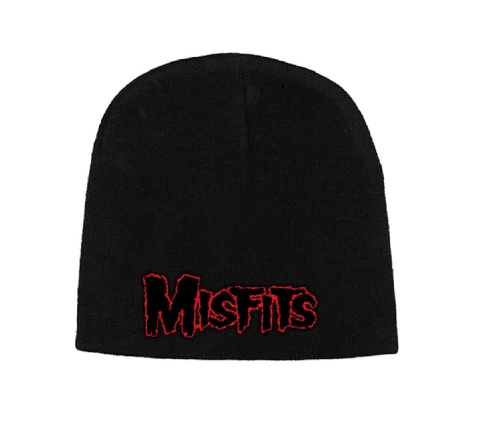 Misfits Beanie Hat Cap classic Red band Logo Official black One Size