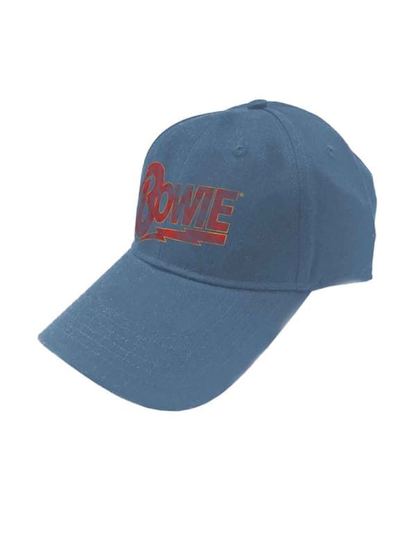 David Bowie Baseball Cap Flash Logo Official Denim Blue Strapback One Size