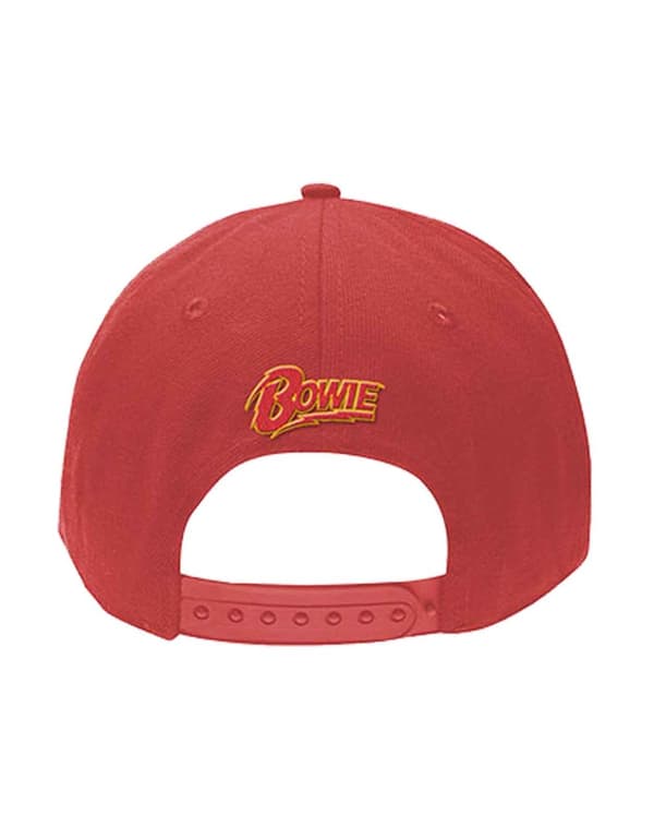David Bowie Baseball Cap Flash Logo Official Red Snapback One Size