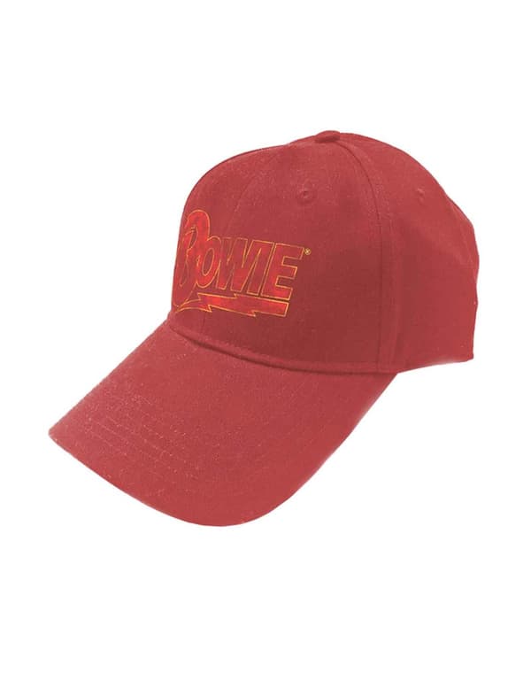 David Bowie Baseball Cap Flash Logo Official Red Snapback One Size