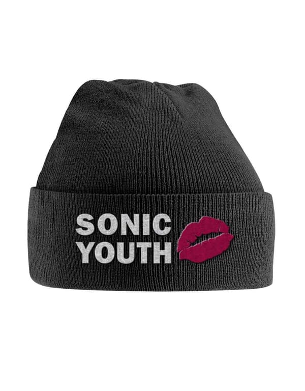 Sonic Youth Beanie Hat Goo Band Logo Official Black Embroidered One Size