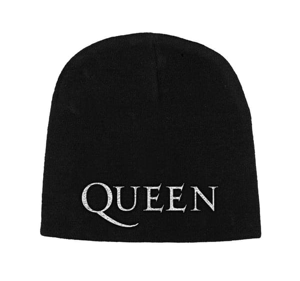 Queen Beanie Hat Embroidered Band Logo Official Black One Size