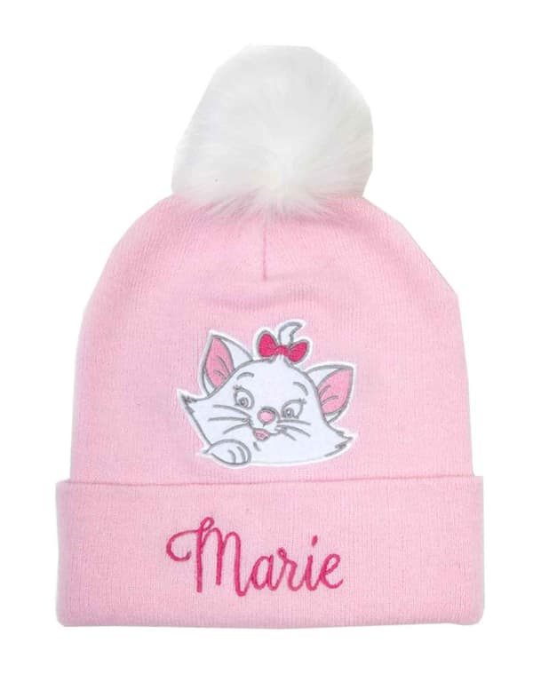 Aristocats Beanie Bobble Hat Marie Face Logo Official Disney Pink One Size