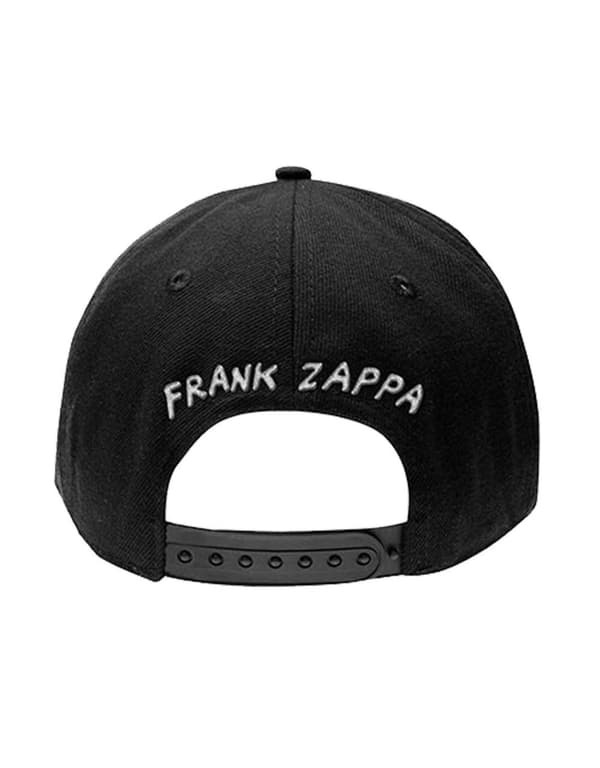 Frank Zappa Baseball Cap White Moustache Official Black Strapback One Size