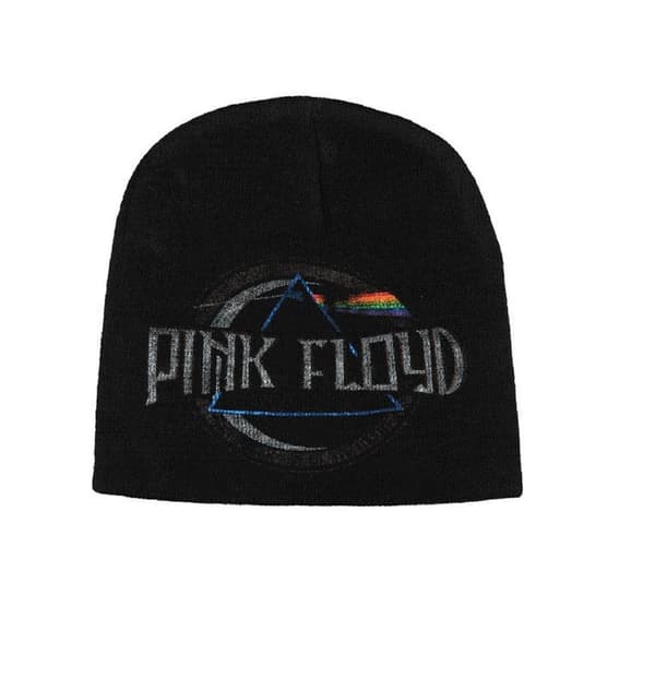 Pink Floyd Beanie Hat Cap Dark Side Of The Moon Album Logo Official Black One Size
