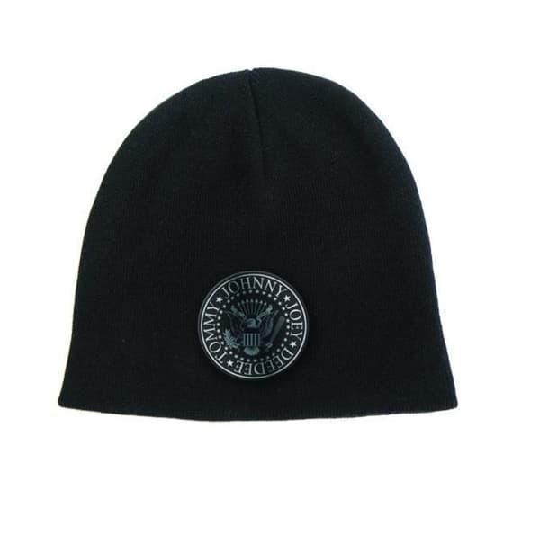 Ramones Beanie Hat Cap Presidential Seal band logo hey ho Official black One Size