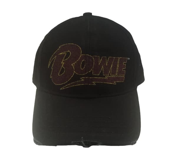 David Bowie Flash Logo vintage frayed distressed Official Baseball Cap Strapback One Size