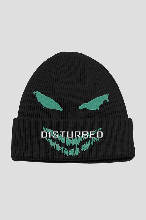 Disturbed Beanie Hat Green Face Band Logo Official Unisex One Size