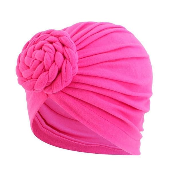 Luksuriøs turban med flettet donut unikt design flere farver