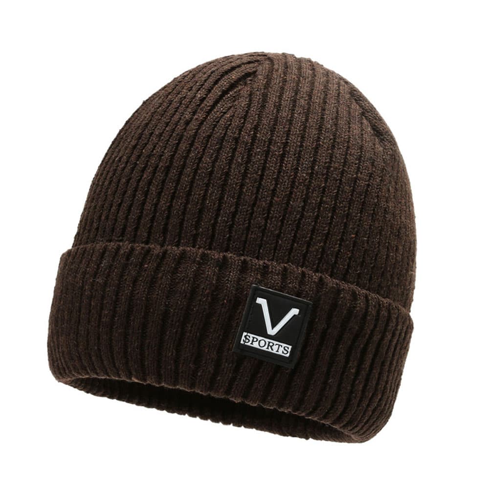 Fodrad Beanie-mössa - Brun