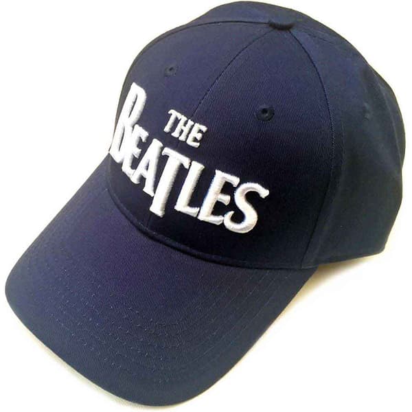 The Beatles Baseball Cap Classic Drop T Band Logo Official Navy Blue Strapback One Size