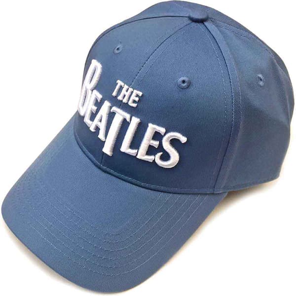 The Beatles Baseball Cap Classic Drop T Band Logo Official Denim Blue Strapback One Size