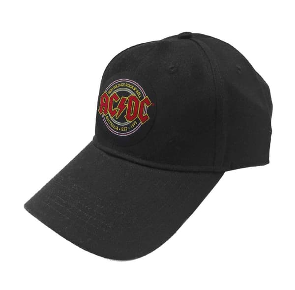 AC/DC Baseball Cap Est 1973 Patch Band Logo Official Black Strapback One Size