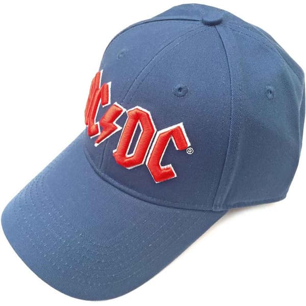 AC/DC Baseball Cap Red Logo Official Demin Blue Strapback Tek Beden